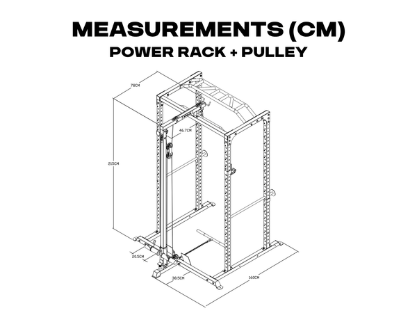 Gym Plus Cable Pulley System for Essential Power Rack GP-ZY180A-PULLDOWN