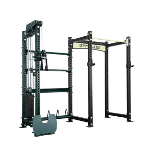 Gym Plus Evolve Power Rack with Cable System and Extended Storage EV-W-CABLE-STOR-BLK