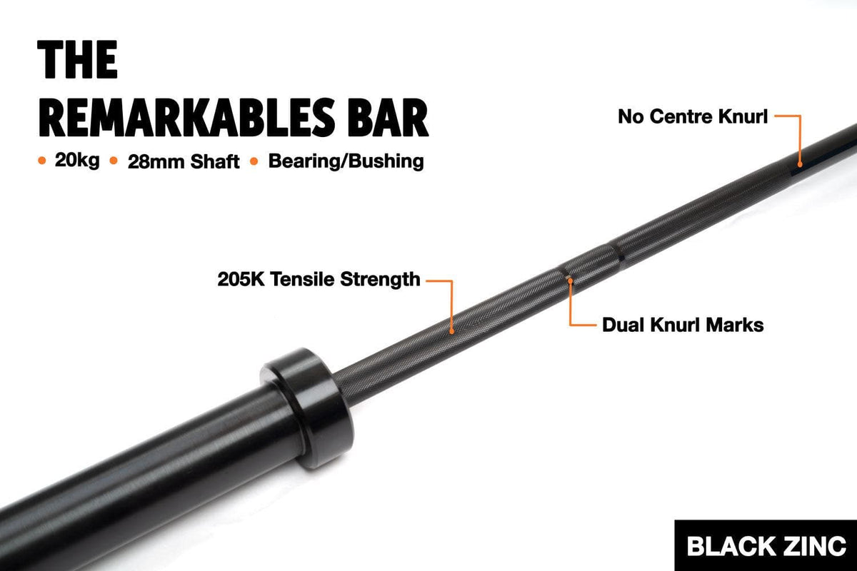 ATTIVO 20kg Olympic Barbell Black Zinc - Bushing