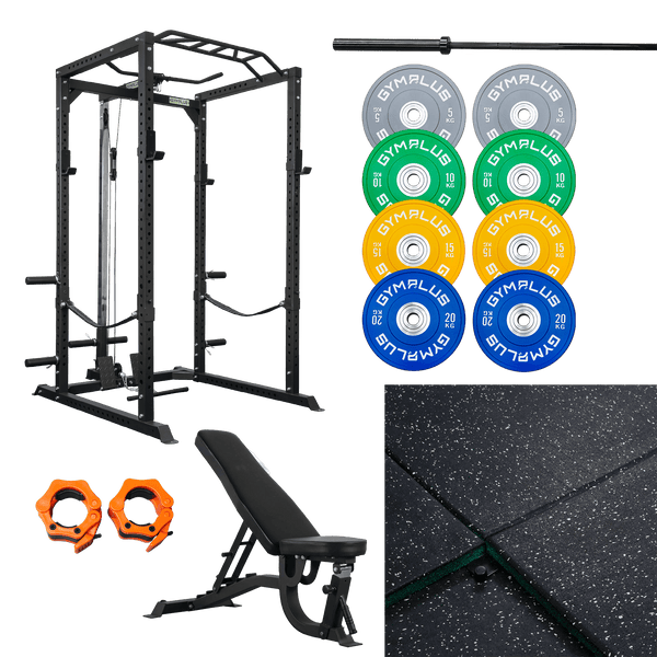 Gym Plus Garage Gym Elite Package – Complete Setup FULL-L4-BLK