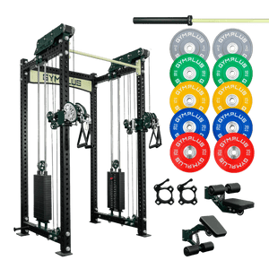 Gym Plus Evolve Dual Cable System Garage Gym Package EV-2CABLE-CL-FULL-BLK