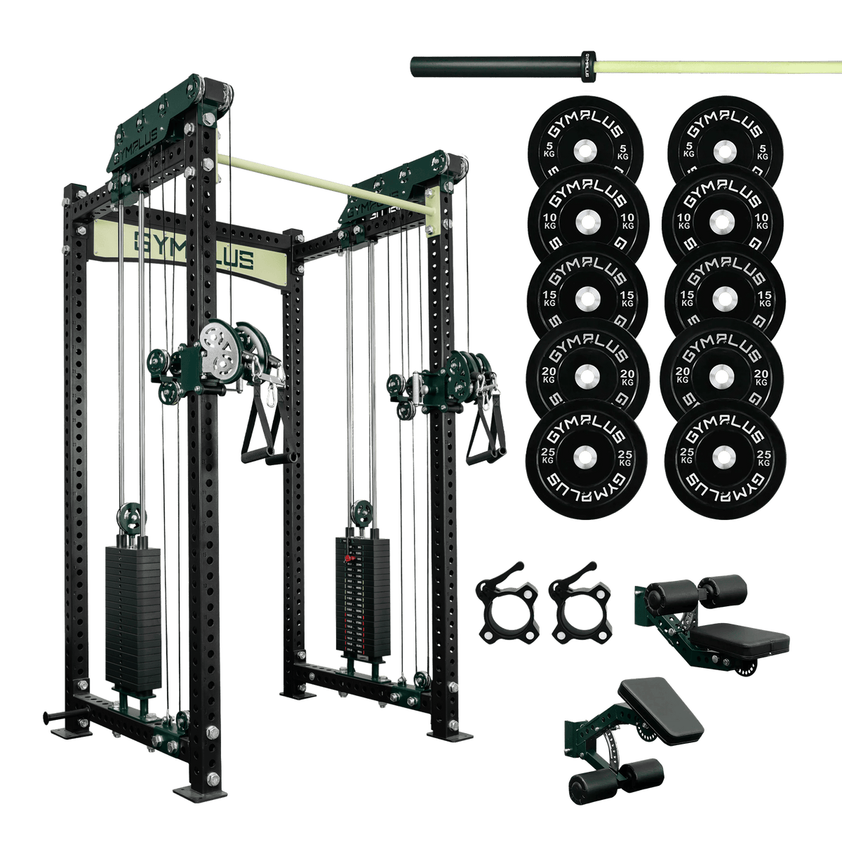 Gym Plus Evolve Dual Cable System Garage Gym Package EV-2CABLE-BLK-FULL-BLK
