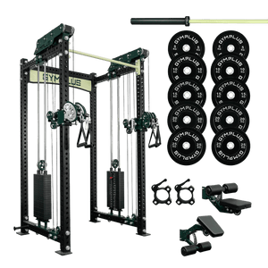 Gym Plus Evolve Dual Cable System Garage Gym Package EV-2CABLE-BLK-FULL-BLK