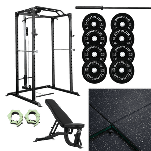 Gym Plus Garage Gym Essentials Package – Complete Setup FULL-BLK