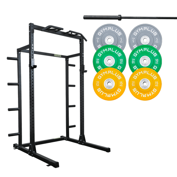 Gym Plus Half Power Rack Garage Gym Package - HR2300 Combo HR2300-BLK-BUNDLE
