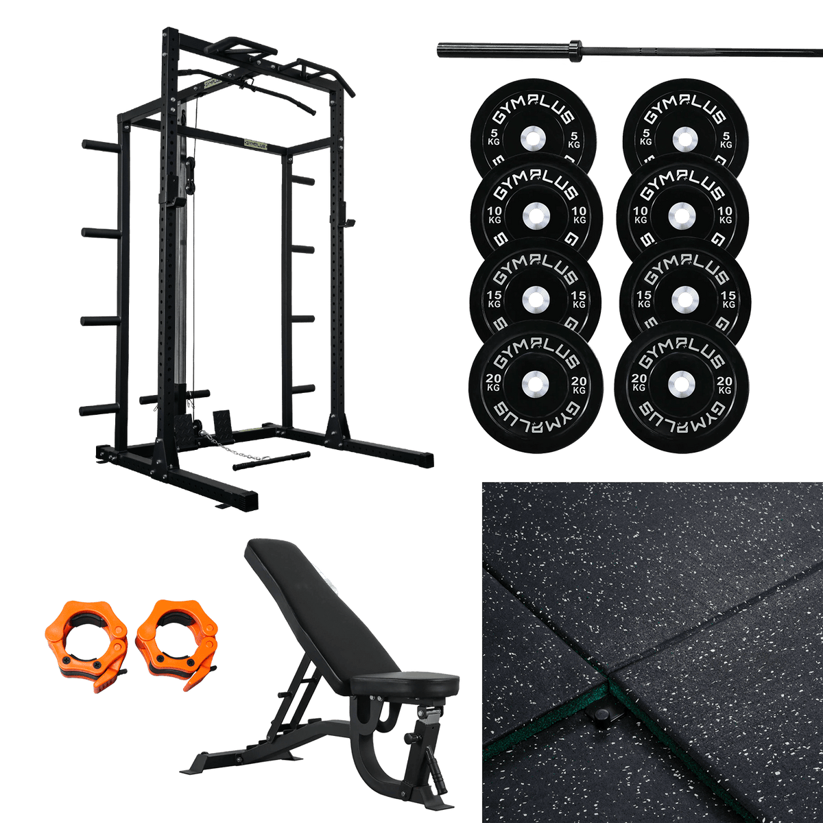 Half Power Rack Garage Gym Package - Complete Setup
