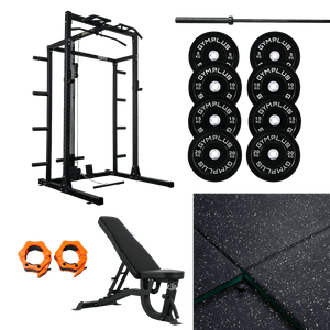 Half Power Rack Garage Gym Package - Complete Setup