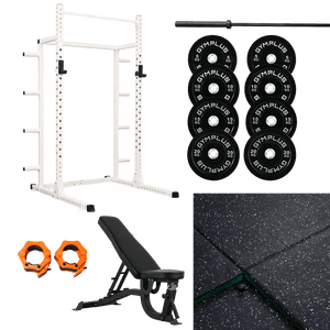 Half Power Rack Garage Gym Package - Complete Setup