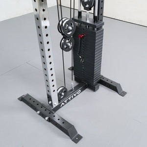 ATTIVO Wall Mount Cable Tower With Weight Stack - Aluminium Pulley Wheels