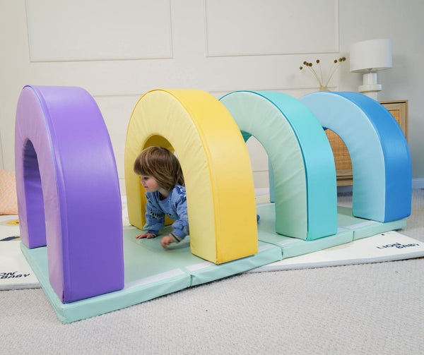 MEMAX MEMAX Baby Playroom Soft Arch Tunnel Set of 4 with Crawling Mat ARCH-4