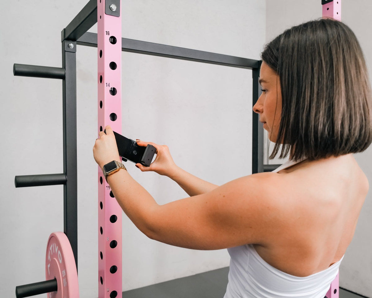 Half Power Rack Garage Gym Package - Pink (HR2300 Combo)