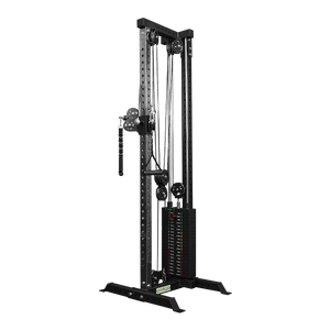 Gym Plus L4 Pro Series Wall Mount Cable Tower With Weight Stack - Aluminium Pulley Wheels WM-LTD-3001