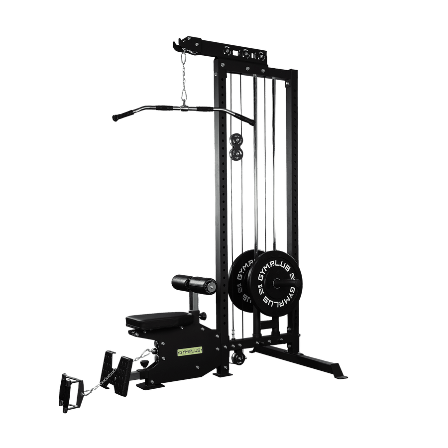 Gym Plus Lat Pulldown Low Row Machine with Aluminium Pulley Wheels - L4 Pro Series GP-LTD2002-A