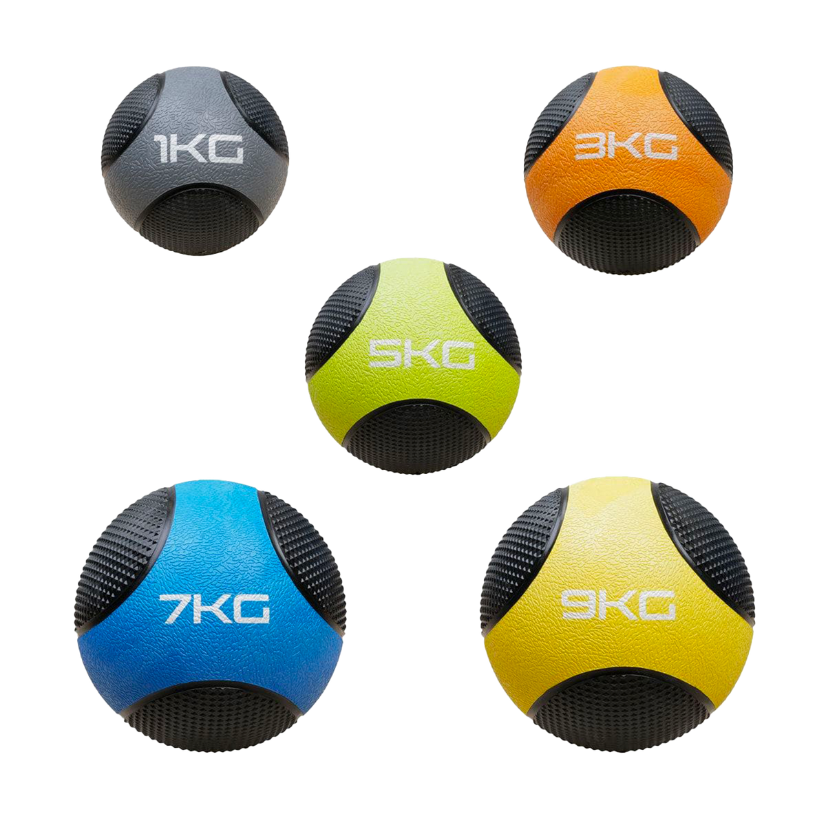 ATTIVO Rubber Medicine Ball Set of 5 Balls - 1kg 3kg 5kg 7kg 9kg