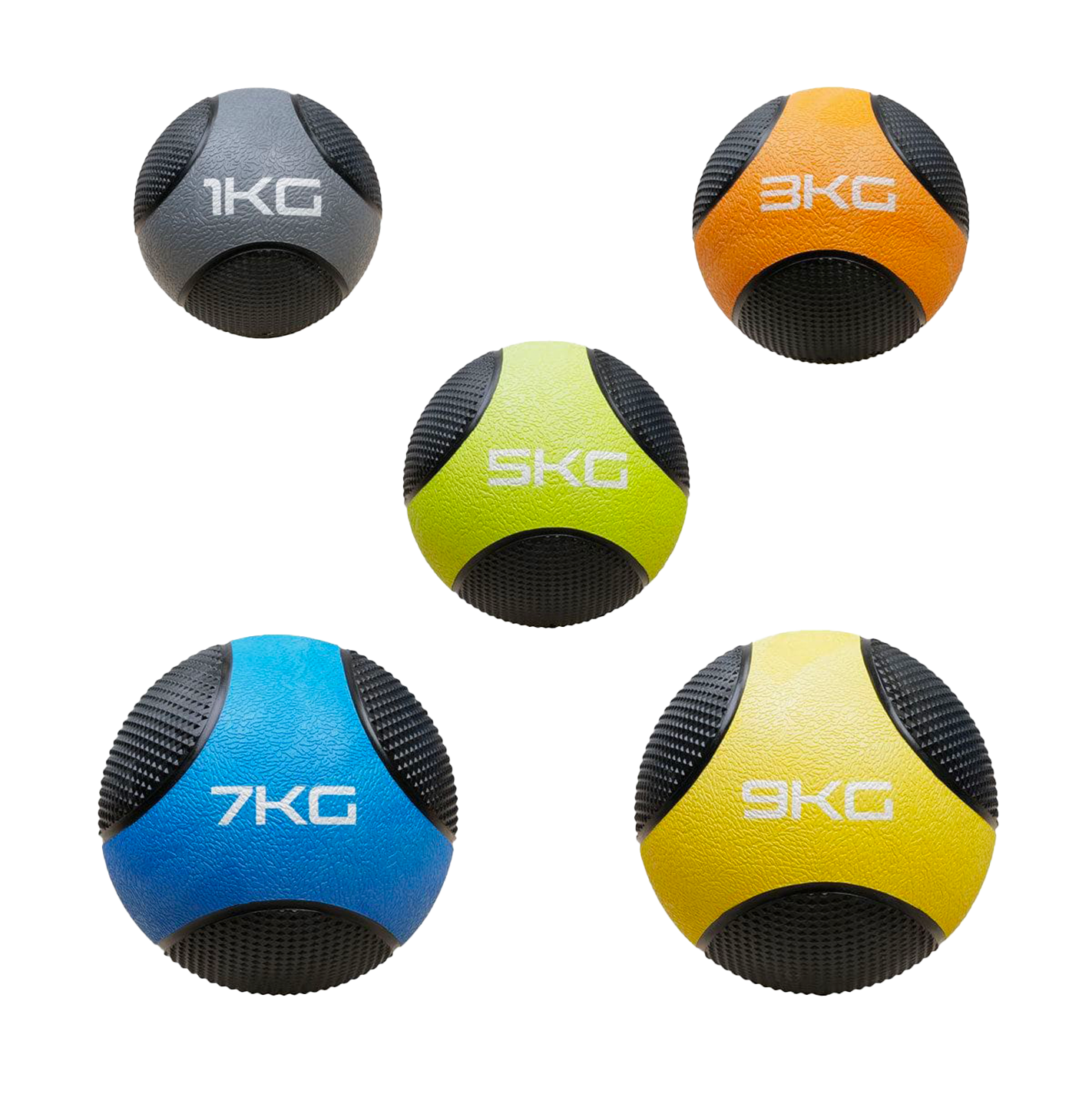 ATTIVO Rubber Medicine Ball Set of 5 Balls - 1kg 3kg 5kg 7kg 9kg