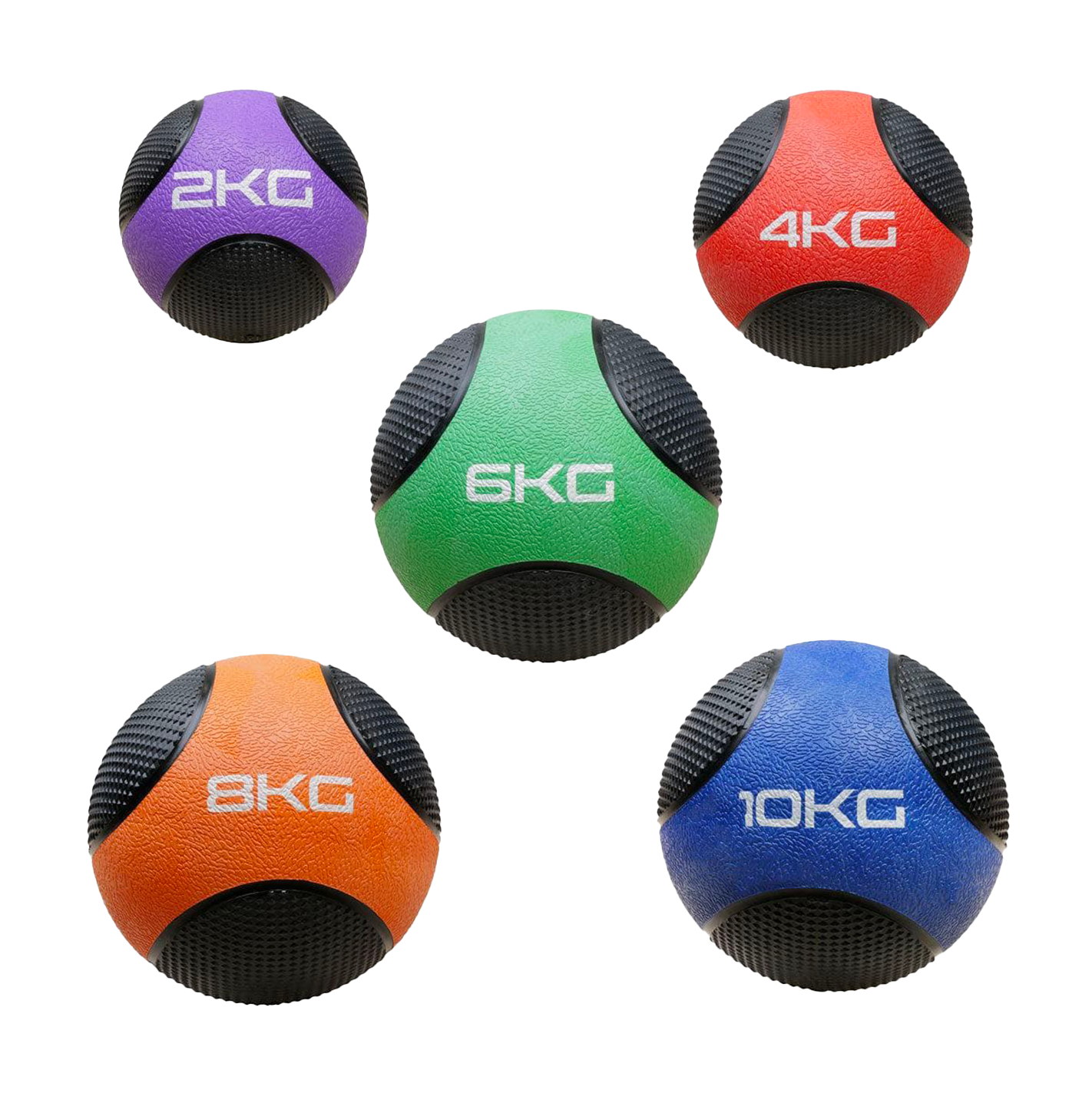 ATTIVO Rubber Medicine Ball Set of 5 Balls - 2kg 4kg 6kg 8kg 10kg