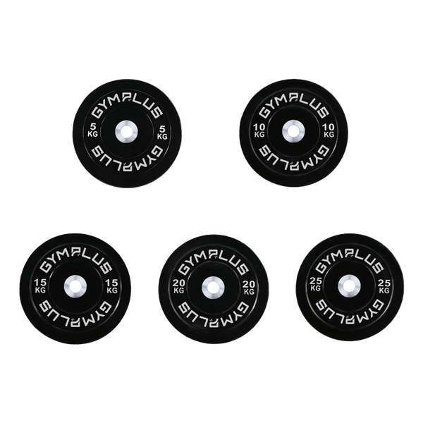 Gym Plus Olympic Bumper Weight Plates 5/10/15/20/25kg - Black WP-BLK-ALL
