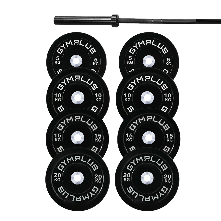 Remarkables Olympic Bar 15KG and Bumper Plates Set
