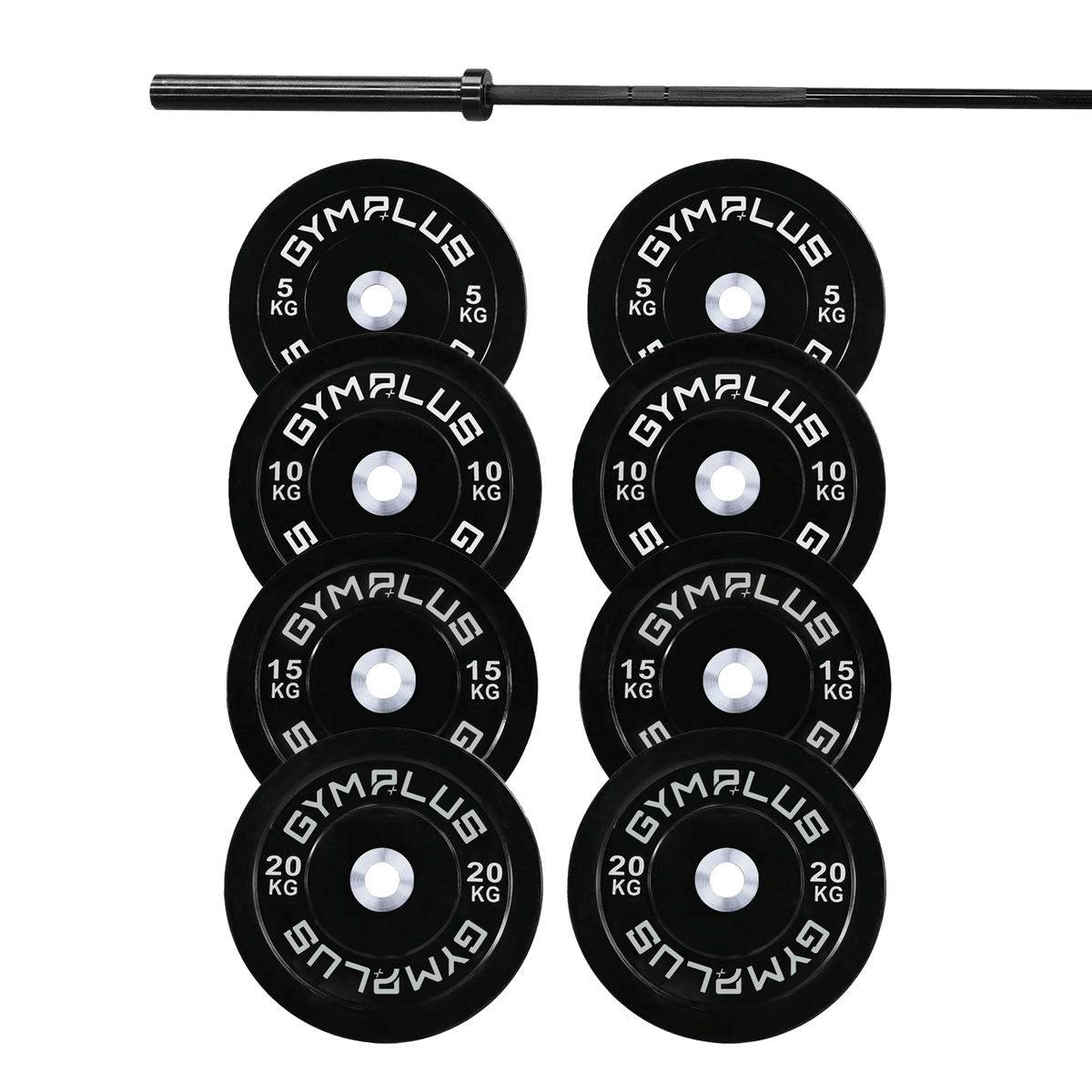 Remarkables Olympic Bar 20KG and Bumper Plates Set