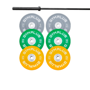 Remarkables Olympic Bar 20KG and Bumper Plates Set