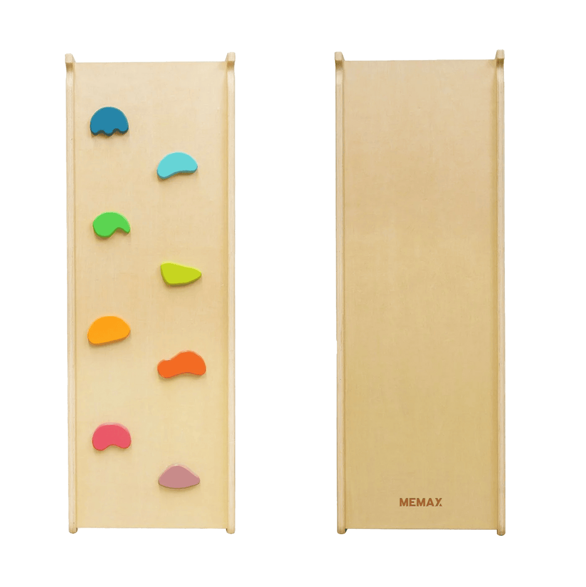 MEMAX Kids Climber Set - Wooden Cube Climber with Ramp/Slide