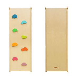 MEMAX Kids Climber Set - Wooden Cube Climber with Ramp/Slide