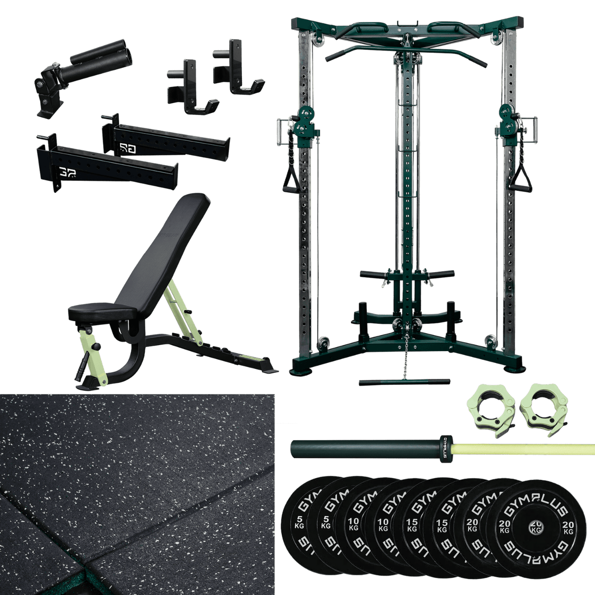 Gym Plus System X Garage Gym Package – Complete Setup FULL-CABLE-X