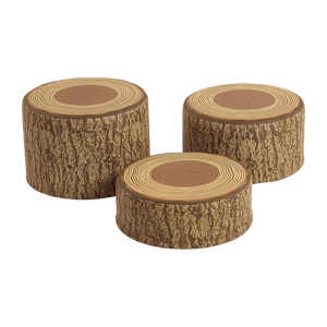 Tree Stump Stool Set, Toddler Climbing and Stepping Logs - 3 Pieces