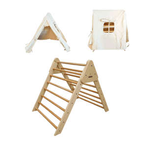 Large Pikler Foldable Climbing Triangle with Tent