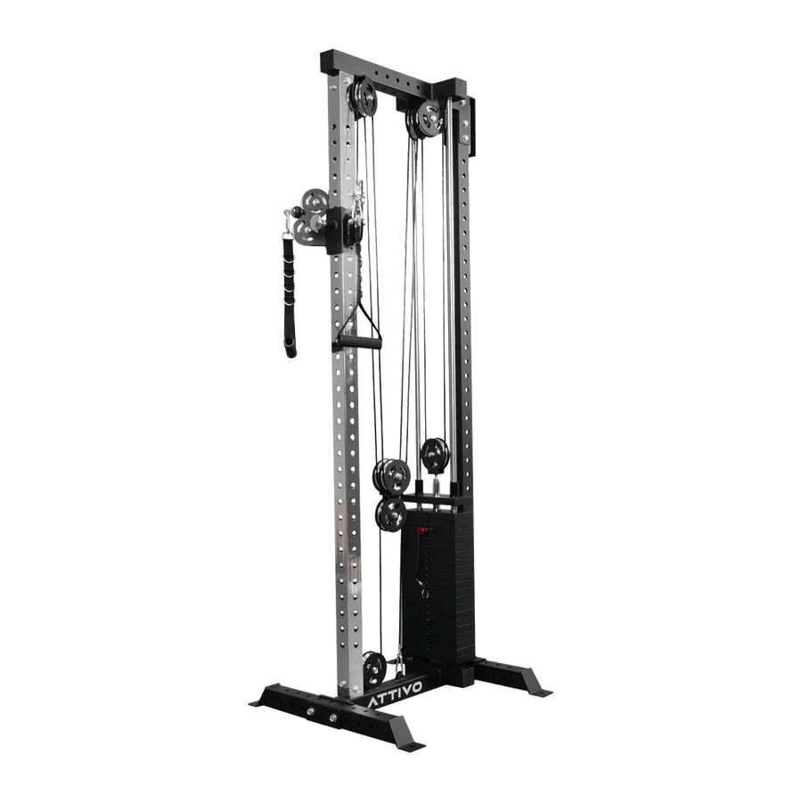 ATTIVO L4 Pro Series Wall Mount Cable Tower With Weight Stack - Aluminium Pulley Wheels