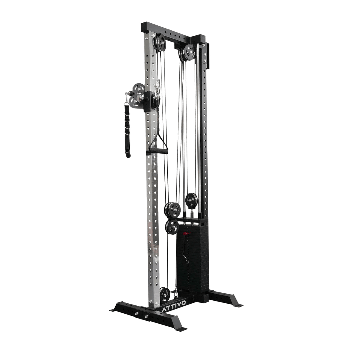 ATTIVO L4 Pro Series Wall Mount Cable Tower With Weight Stack - Aluminium Pulley Wheels