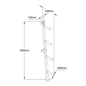 ATTIVO Weight Plate Storage Rack Wall Mounted Weight Plate Holder - 4 Pegs