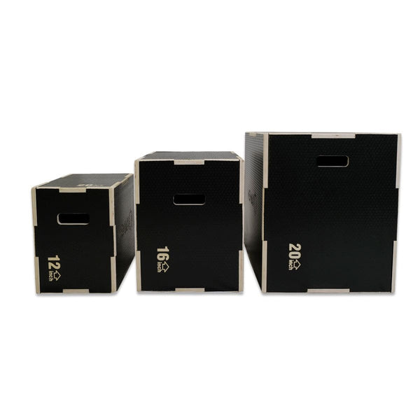 Gym Plus Anti-Slip Wooden Plyo Jump Box - Set of 3 ASPLYO-SET