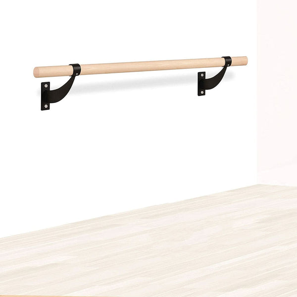 Gym Plus MEMAX Wall Mounted Ballet Barre – 150cm Beech Wood Dance Bar WALLBARRE15