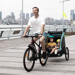 Deluxe Kids Bike Trailer 3 In 1 Foldable Jogger Stroller Transport Carrier