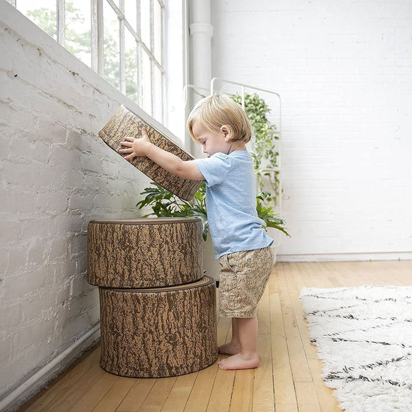 Gym Plus Tree Stump Stool Set, Toddler Climbing and Stepping Logs - 3 Pieces TREE-STOOL-3PC