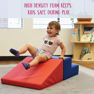 YOZZI Large Soft Block Playset Step n Slide Foam Play Structure - 2 Piece