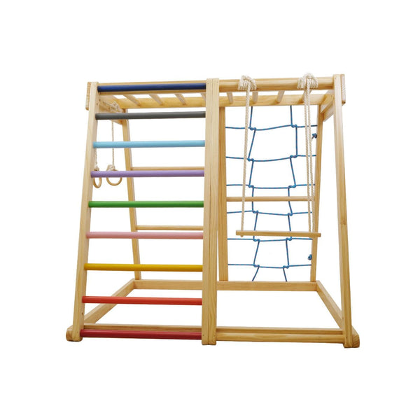 Gym Plus MEMAX Indoor Wooden Play Gym with Slide, Swing & Climber PIKLERGYM-COLOUR