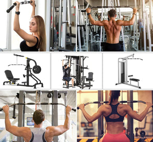 Lat Pull Down Bar Attachment with Rubber Grips