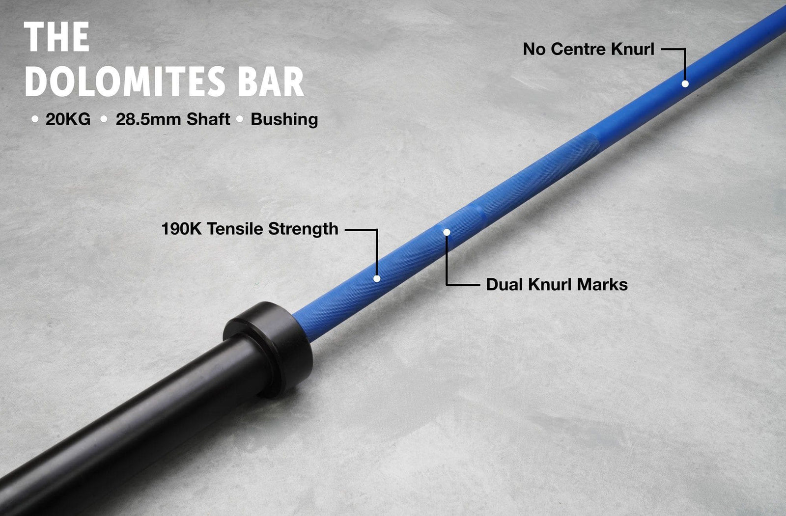 Gym Plus Cerakote Olympic Barbell - 20KG (Blue) GP-DOM-BLUE-20KG