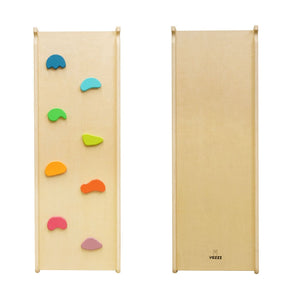 YOZZI Kids Climber Set - Wooden Cube Climber with Ramp/Slide