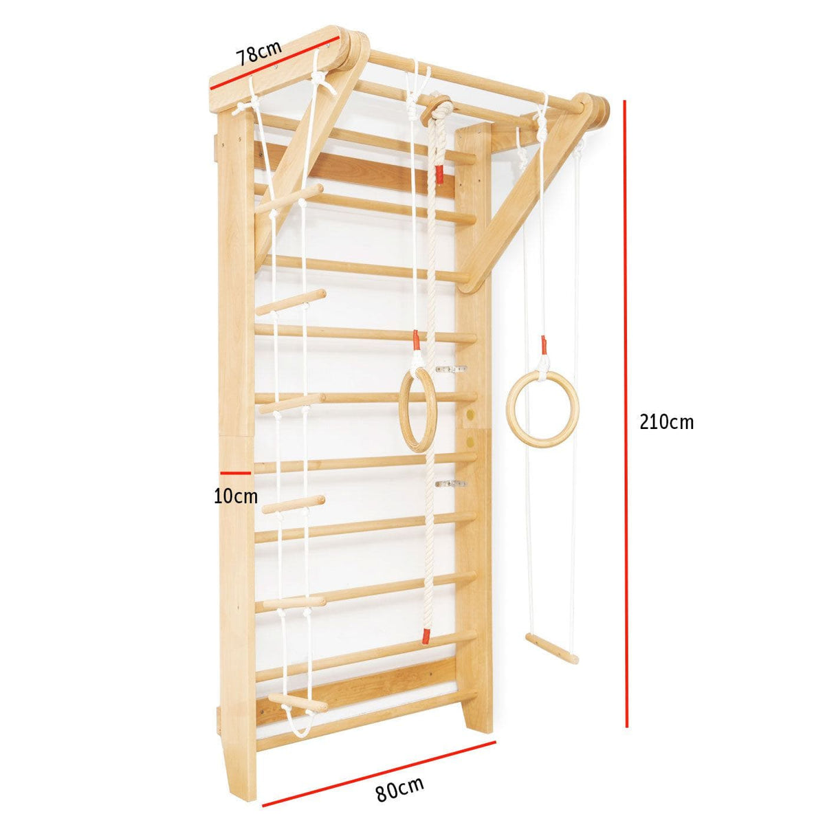 Wooden Swedish Ladder Wall Stall Bar Set