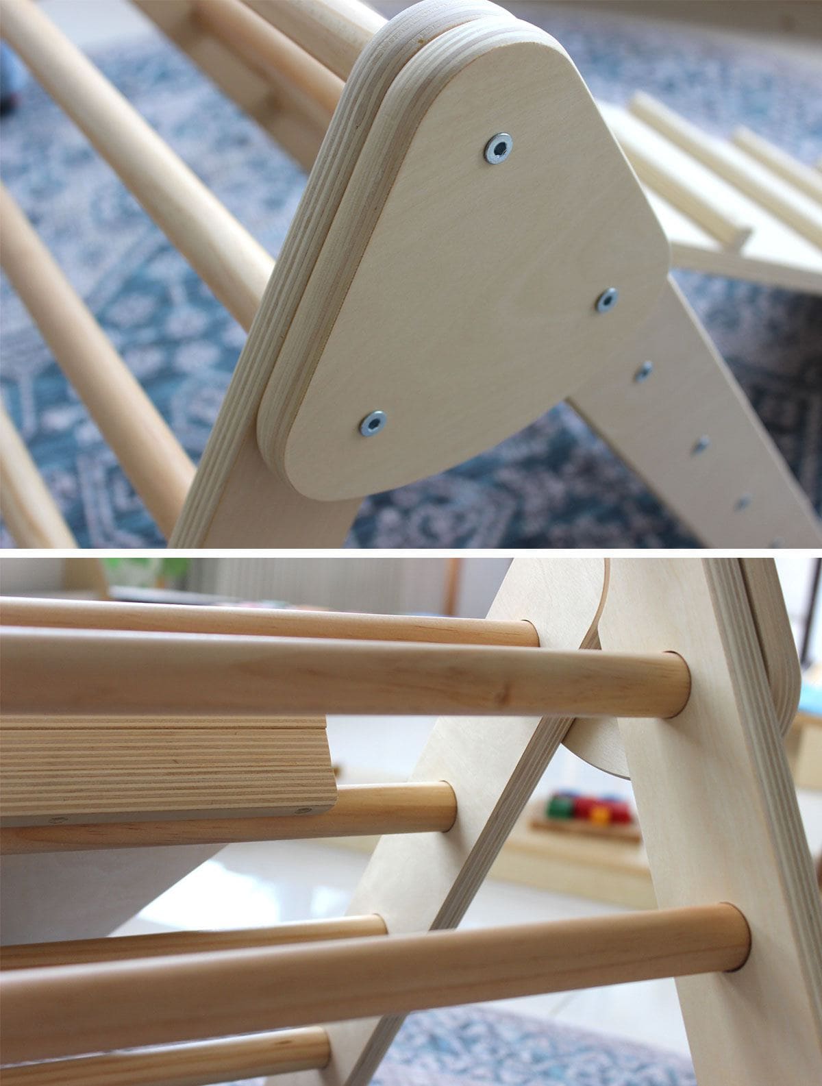 Pikler Foldable Climbing Triangle with Tent and Reversible Ramp