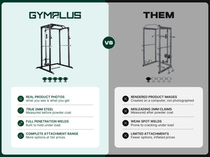 Gym Plus Essential Power Rack - Black Gym Plus Essential Power Rack comparison with other brands