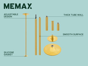 Gym Plus MEMAX Portable Dancing Pole - Static and Spinning - Gold DANCEPOLE-GOLD