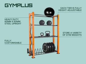 Gym Plus Single Bay Gym Storage Rack System HD-GYMSTG