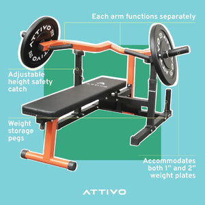 ATTIVO Adjustable Bench Press with Converging Arms