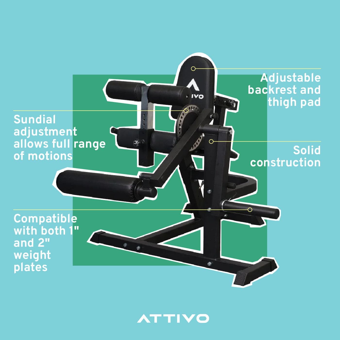 ATTIVO Leg Curl Extension Machine - Version 2.0