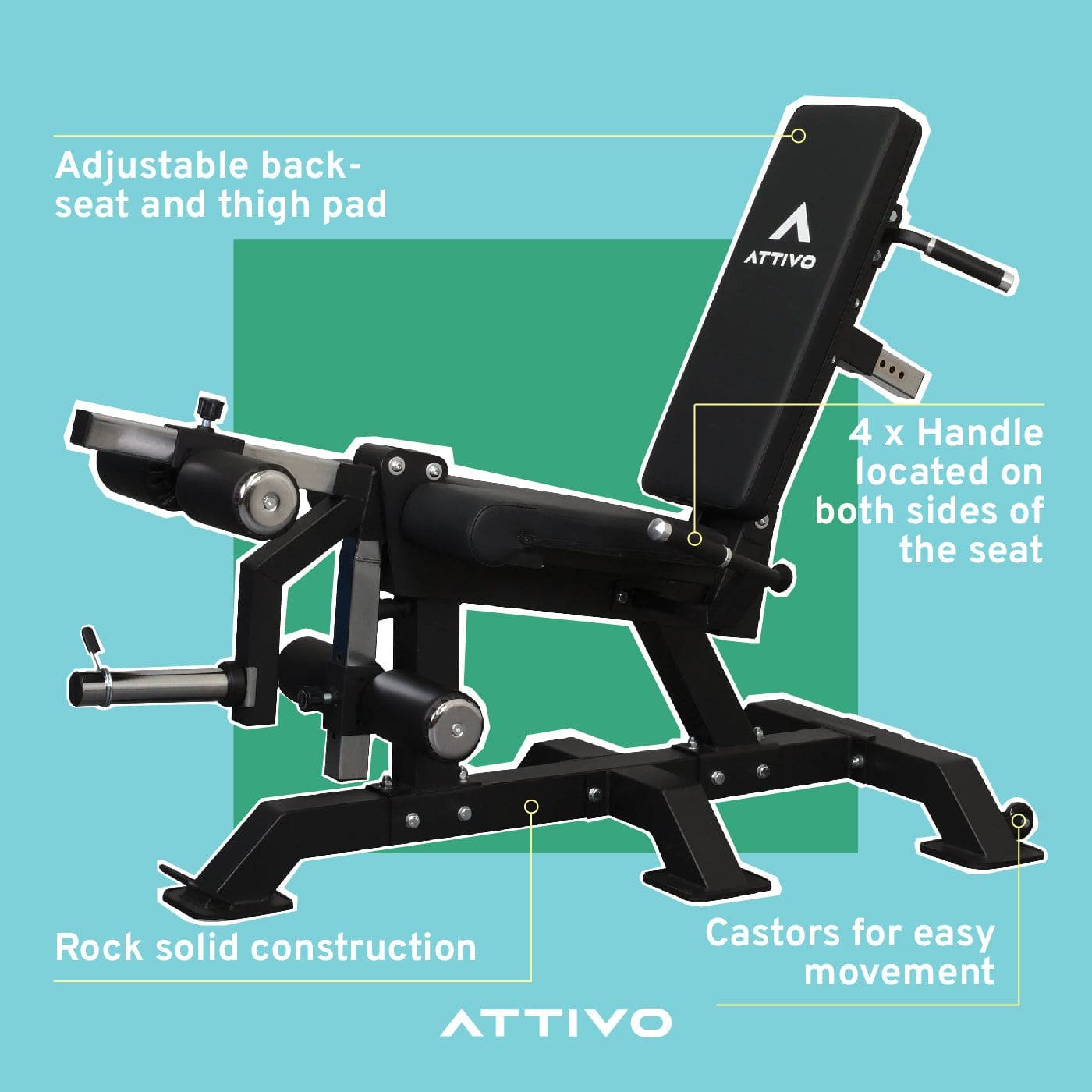 ATTIVO L4 Pro Series Plate Loaded Leg Extension & Prone Leg Curl