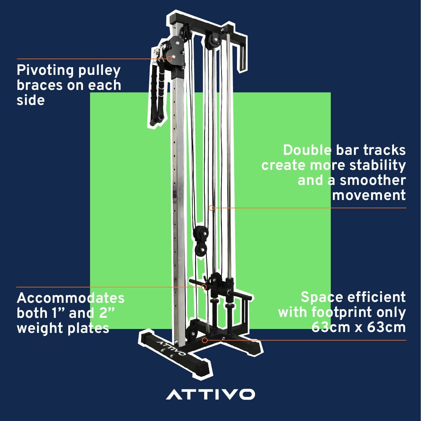 Wall Mount Cable Station with Adjustable Dual Pulley System